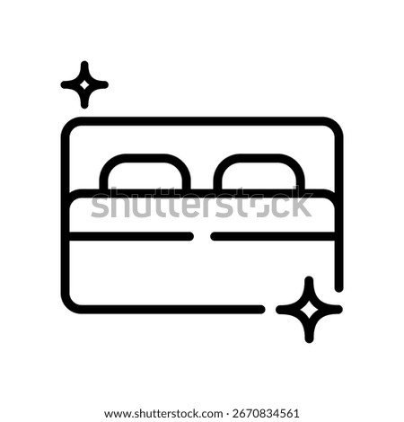 Good Sleep Icon. Vector Outline Isolated Sign of Sleeping, Symbolizing Peaceful Rest and Quality Sleep. Isolated Vector Illustration, isolated on white background.