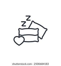 good sleep icon. vector.Editable stroke.linear style sign for use web design,logo.Symbol illustration.