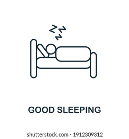 Good Sleeping icon. Simple illustration from biohacking collection. Creative Good Sleeping icon for web design, templates, infographics