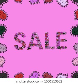 Good for social media, email, print, ads design and promotional material. Illustration in black, pink and neutral colors. For sale web banners, posters. Seamless. Vector illustration.