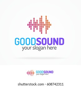 Good sound logo audio system shop etc. Vector Illustration 