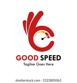 Ilustración del logotipo de diseño de buena velocidad