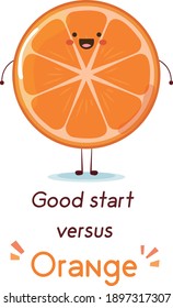 Good start of the day and oranges vector