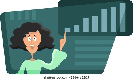 Gute Statistiken, Illustration, Vektorgrafik auf weißem Hintergrund.