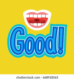 Good Sticker, Chat Message Label Icon Colorful Banner Vector Illustration