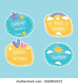buen diseño de pegatinas lindo divertido