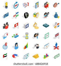 Good strategy icons set. Isometric style of 36 good strategy vector icons for web isolated on white background