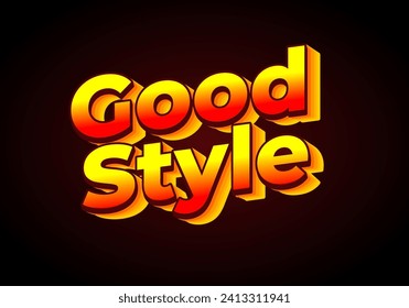 Good style. Text effect design in 3D look. Gradient yellow red color. dark red background color