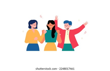 Good successful teamwork concept illustration