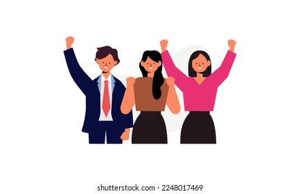 Ilustración del concepto de equipo exitosa