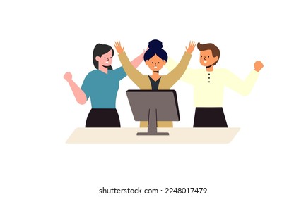 Good successful teamwork concept illustration