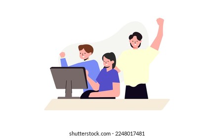 Ilustración del concepto de equipo exitosa