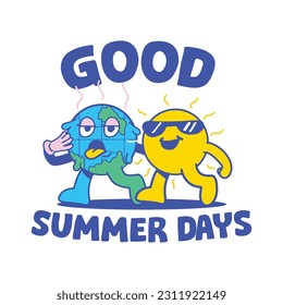 Good summer days illustration vector art