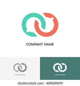 Good talk logo - colored chat symbols on the white background