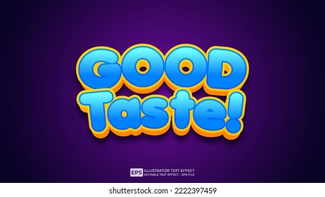 Fuente del efecto de texto editable Good Taste 3D