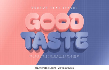 Good taste editable vector text effect with minimalist sweet color concept. 