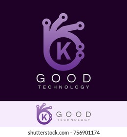 good technology initial Letter K Logo design