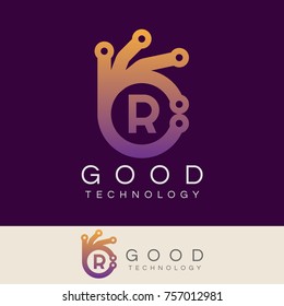 good technology initial Letter R Logo design