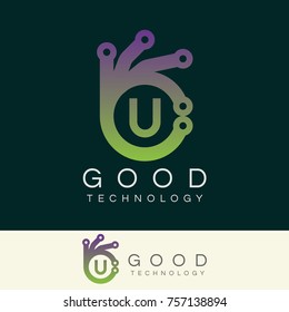 good technology initial Letter U Logo design