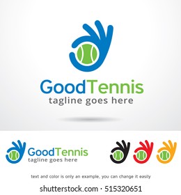 Good Tennis Logo Template Design Vector