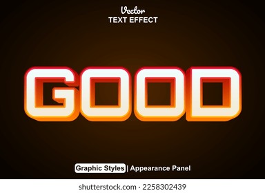 "good" text effect with graphic style and editable