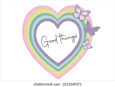 good things colorful heart design vector