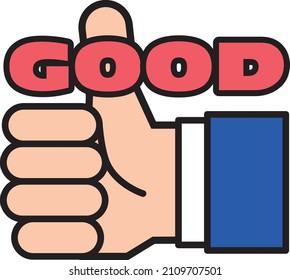 Good and thumbs up icon illustration