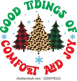 Good Tidings Of Comfort And Joy, Merry Christmas, Santa, Christmas Holiday, Vector Illustration File