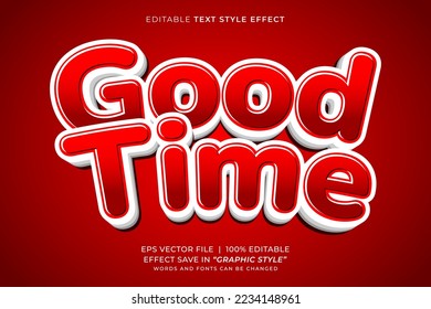 Good time 3d style editable text effect template