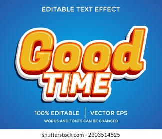 Good time 3d style editable text effect template