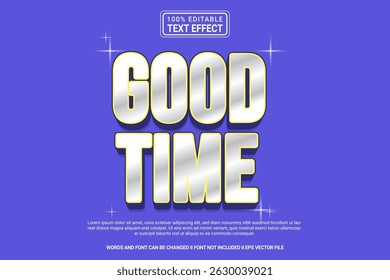 Good Time Editable Text Effect Vector Design – Playful and Modern Typography Cartoon Style for Poster, Branding, Social Media