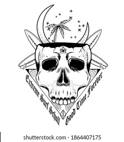 good time forever.Skull surfer.Enjoy t shirt print.