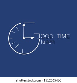Good time lunch logo clock white