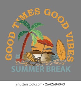Good Time Palm Tree Simple Minimalist Summer Print.
Clean palm tree graphic with "Good Time" text – perfect for beachwear, travel designs, and casual summer t-shirts.