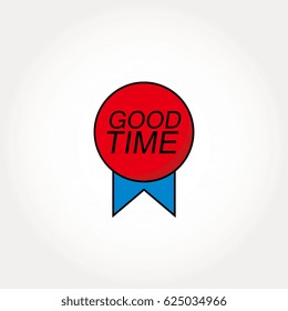 good time ribbon label corner