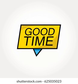 good time sign corner label design
