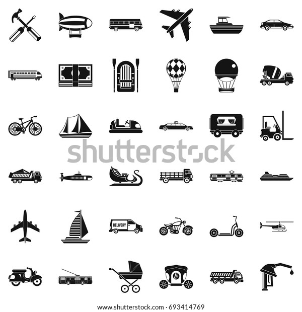 Good transport icons\
set. Simple style of 36 good transport vector icons for web\
isolated on white\
background
