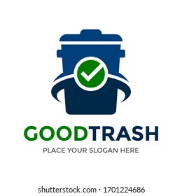 Good trash vector logo template.This design use checklist symbol. Suitable for environment.