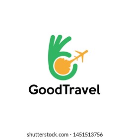 Good travel. Traveling with hand logo