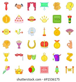 Good trophy icons set. Cartoon style of 36 good trophy vector icons for web isolated on white background