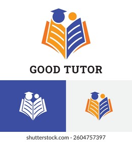 Good Tutor Course Class Book Study Education with Bachelor Toga in University Logo Template