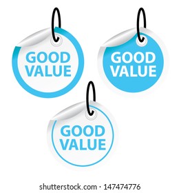 Good value stickers and tags. Vector