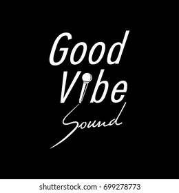 good vibe sound typography design with microphone wire is S letter 