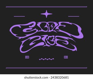 Good vibe text custom typography acid brutalism element clip art poster, t shirt graphic design editable