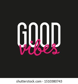 Good Vibes Calligraphy Vector Lettering Stock Vector (Royalty Free ...