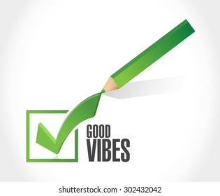 good vibes check mark sign concept illustration design graphic