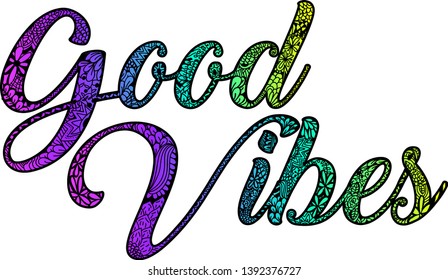 Good Vibes Colorful Vector Doodle