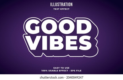 good vibes editable text effect template with abstract style use for business brand and company logo 