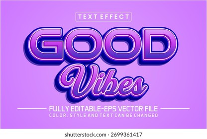 Fuente de buena vibra Efecto de texto editable