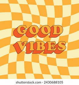 Good vibes. Groovy hippie 70s stickers